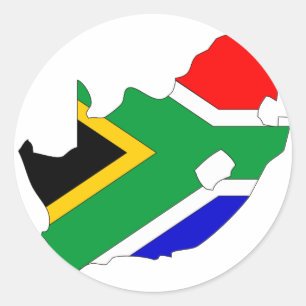 Kaart van de Zuid-Afrikaanse vlag Ronde Sticker