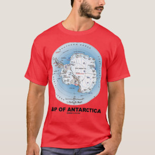 Kaart van de Zuidelijke continentale geografische  T-shirt