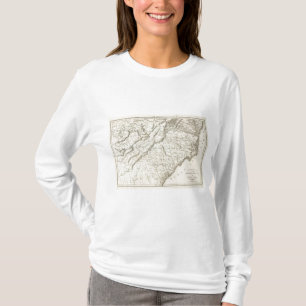 Kaart van de zuidelijke provincies van de Verenigd T-shirt