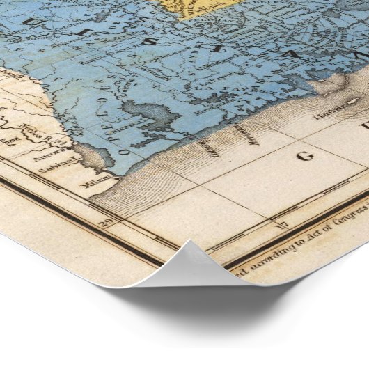 Kaart van de zuidelijke staten poster (Hoek)