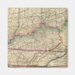 Kaart van de zuidelijke staten van Amerika Magneet