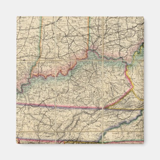 Kaart van de zuidelijke staten van Amerika Magneet (Voorkant)