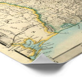 Kaart van de zuidelijke staten van Amerika Poster (Hoek)