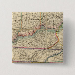 Kaart van de Zuidelijke Staten van Amerika Vierkante Button 5,1 Cm