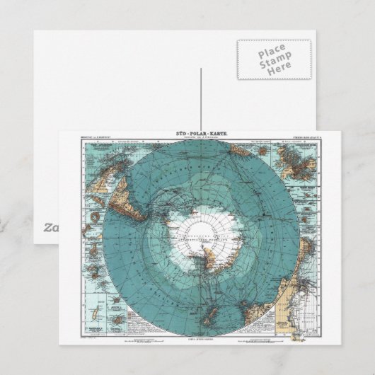 Kaart van de Zuidpool (Voorkant / Achterkant)