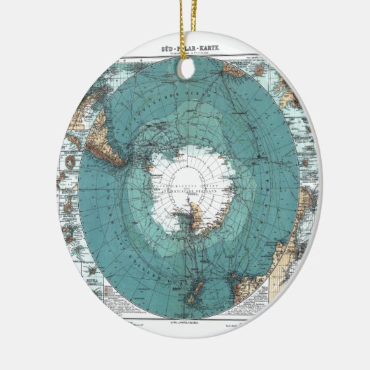 Kaart van de Zuidpool Keramisch Ornament (Links)