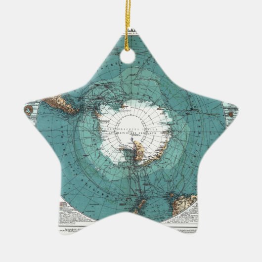 Kaart van de Zuidpool Keramisch Ornament (Voorkant)
