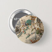  kaart van de zuidpool ronde button 5,7 cm (Voorkant /achterkant)