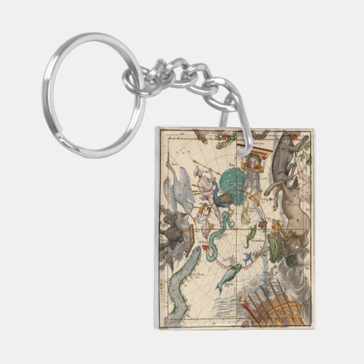  kaart van de zuidpool sleutelhanger (Voorkant Links)