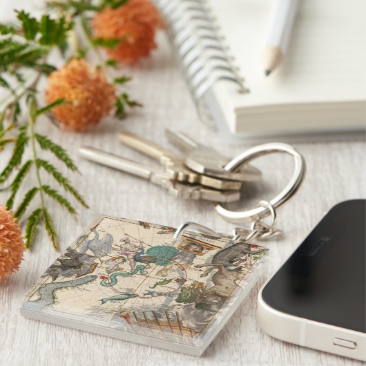  kaart van de zuidpool sleutelhanger (Voorkant Rechts)