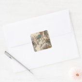  kaart van de zuidpool vierkante sticker (Envelop)