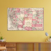  kaart van de Zuidwestelijke Verenigde Staten (186 Canvas Afdruk (Insitu (Woonkamer))