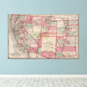  kaart van de Zuidwestelijke Verenigde Staten (186 Canvas Afdruk (Insitu (Houten vloer))