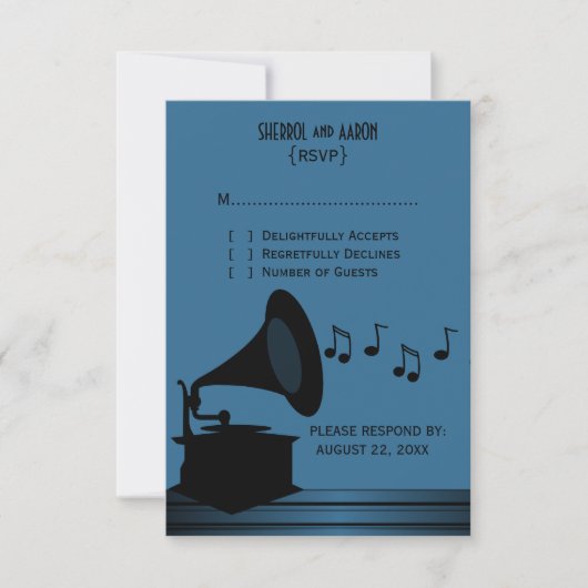 Kaart van de zwarte/blauwe  Gramophone respons (Voorkant)