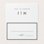 Kaart van de zwarte en witte minimalistische wedta (Buitenkant ongevouwen)