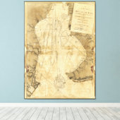 Kaart van Delaware Bay, Delaware (1779) Canvas Afdruk (Insitu (Houten vloer))