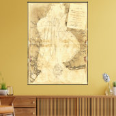 Kaart van Delaware Bay, Delaware (1779) Canvas Afdruk (Insitu (Woonkamer))