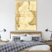 Kaart van Delaware Bay, Delaware (1779) Canvas Afdruk (Insitu (Slaapkamer))