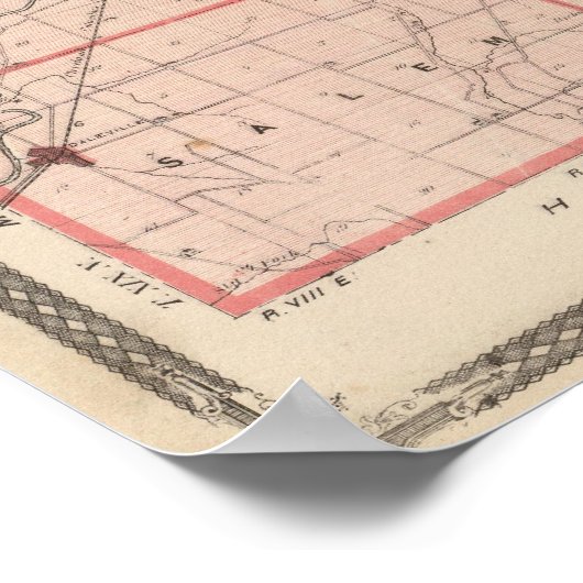 Kaart van Delaware County Poster (Hoek)