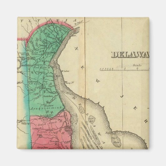 Kaart van Delaware Magneet (Voorkant)