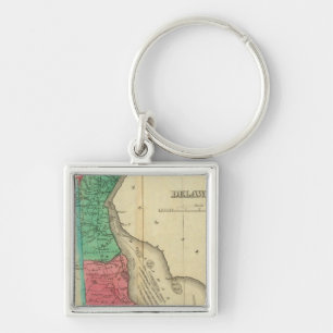 Kaart van Delaware Sleutelhanger