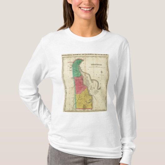 Kaart van Delaware T-shirt (Voorkant)