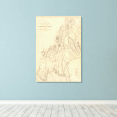 Kaart van delen van Utah Canvas Afdruk (Insitu (Houten vloer))