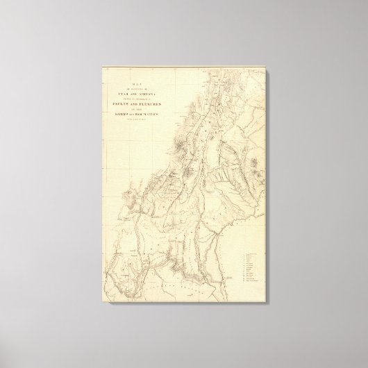 Kaart van delen van Utah Canvas Afdruk (Voorkant)