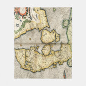  kaart van Denemarken (1596) Fleece Deken (Voorkant)