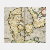  kaart van Denemarken (1596) Fleece Deken (Voorkant (Horizontaal))