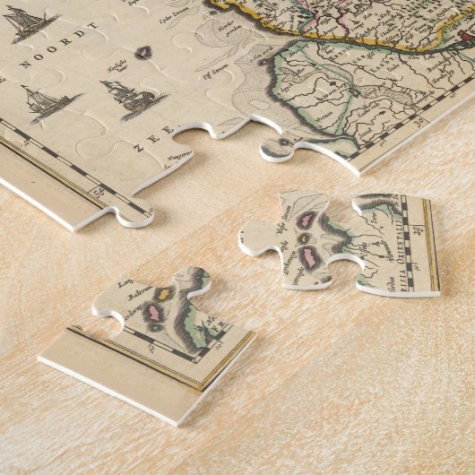  kaart van Denemarken (1690) Legpuzzel (Zijkant)