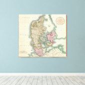 kaart van Denemarken (1801) Canvas Afdruk (Insitu (Houten vloer))