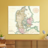 kaart van Denemarken (1801) Canvas Afdruk (Insitu (Woonkamer))
