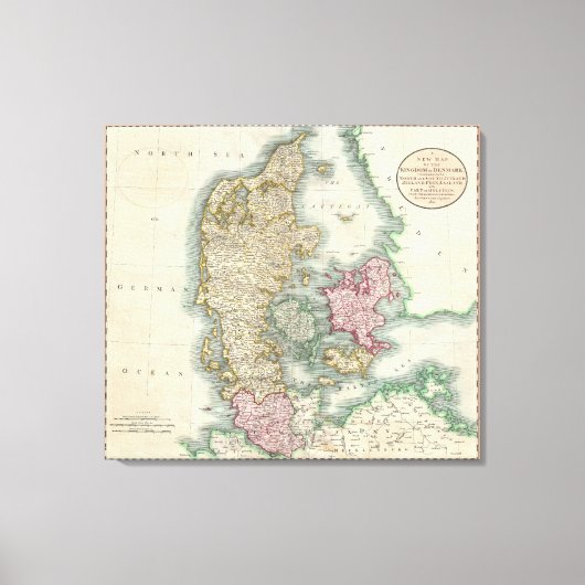  kaart van Denemarken (1801) Canvas Afdruk (Voorkant)