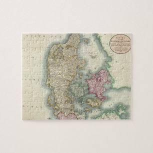 kaart van Denemarken (1801) Legpuzzel