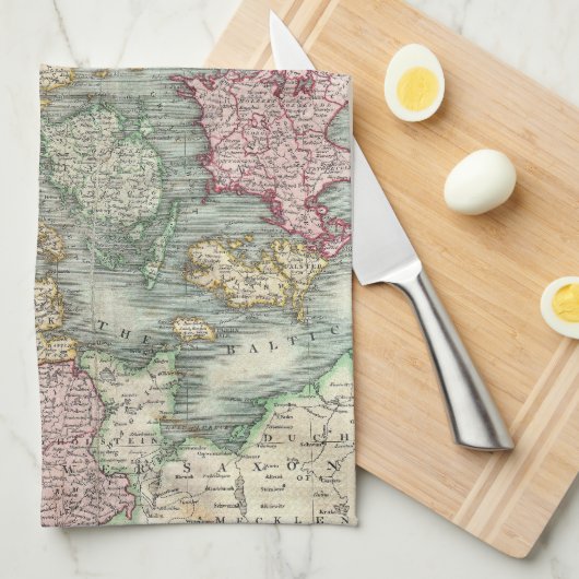  kaart van Denemarken (1801) Theedoek (Quarter Fold)