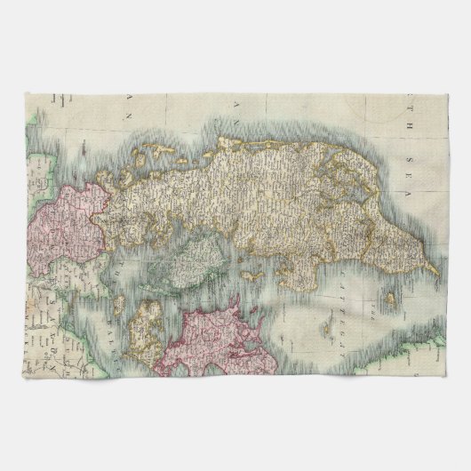  kaart van Denemarken (1801) Theedoek (Horizontaal)