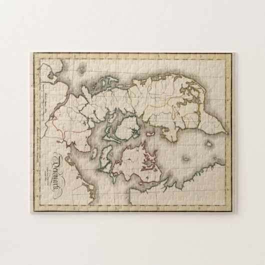  kaart van Denemarken (1815) Legpuzzel (Horizontaal)
