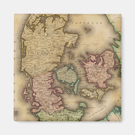 kaart van Denemarken (1831) Magneet (Voorkant)