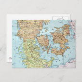  kaart van Denemarken (1905) (Voorkant / Achterkant)