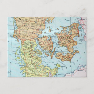  kaart van Denemarken (1905)