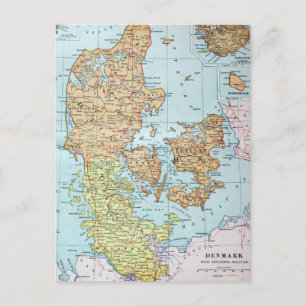  kaart van Denemarken (1905)