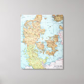  kaart van Denemarken (1905) Canvas Afdruk (Voorkant)