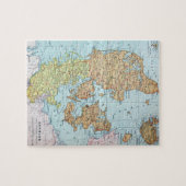 kaart van Denemarken (1905) Legpuzzel (Horizontaal)