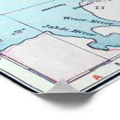  kaart van Denemarken (1905) Poster (Hoek)