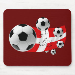 Kaart van Denemarken 2012 voetballiefhebbers vlag Muismat