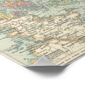  kaart van Denemarken Poster (Hoek)