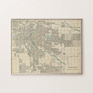 kaart van Denver Colorado (1901) Legpuzzel