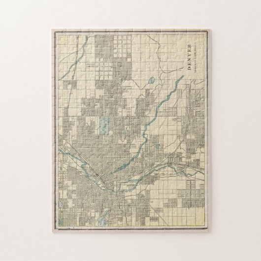 kaart van Denver Colorado (1901) Legpuzzel (Verticaal)