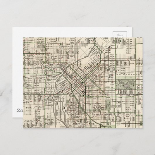  kaart van Denver Colorado (1920) (Voorkant / Achterkant)